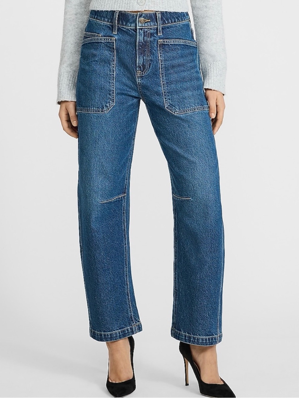 NWT Express Barrel Mid-Rise Jeans, Size 10.